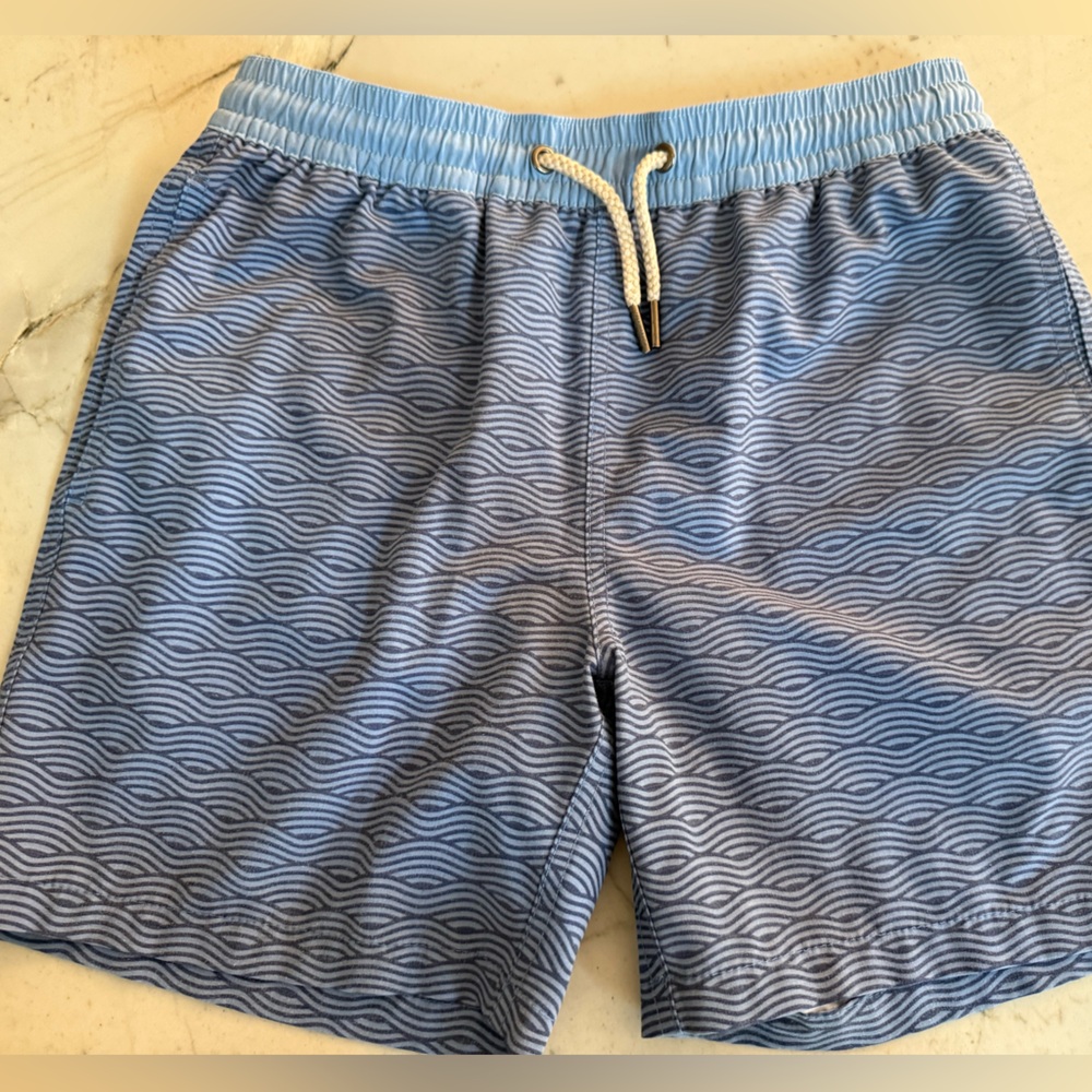 Youth Boys Fair Harbor Blue Swim Trunks Elastic Waist